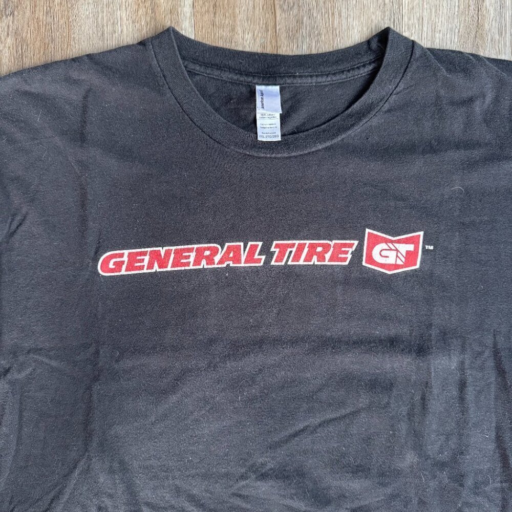 Vintage General Tire GT Black T Shirt American Apparel XXL - Picture 2 of 3